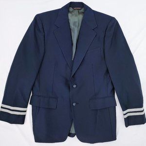 Golden Arrow Vintage Blazer Aviation Pilot Sport Jacket Navy Blue Size 38 R